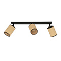 Ballerup triple lange zwarte plafondlamp met textiel kokers E27
