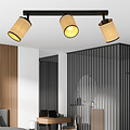 Ballerup triple lange zwarte plafondlamp met textiel kokers E27