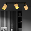 Ballerup triple lange zwarte plafondlamp met textiel kokers E27