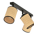 Ballerup triple lange zwarte plafondlamp met textiel kokers E27