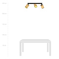 Ballerup triple lange zwarte plafondlamp met textiel kokers E27