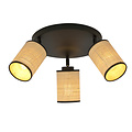 Ballerup round triple orientable black ceiling lamp with textile tubes E27