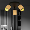 Ballerup round triple orientable black ceiling lamp with textile tubes E27
