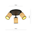 Ballerup round triple orientable black ceiling lamp with textile tubes E27