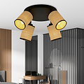 Ballerup 4 orientable round black ceiling lamp with textile E27 tubes