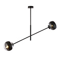Emibig Emibig Vordingborg lampe suspendue noire avec 2 ampoules en verre rayées E14 - Éclairage architectural idéal pour les intérieurs modernes