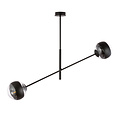 Emibig Emibig Vordingborg lampe suspendue noire avec 2 ampoules en verre rayées E14 - Éclairage architectural idéal pour les intérieurs modernes