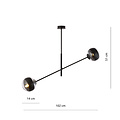 Emibig Emibig Vordingborg hanglamp zwart met 2 glazen gestreepte bollen E14 - Perfecte architectuur verlichting voor elk interieur