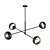 Vordingborg lámpara colgante mediana negra con 4 bombillas cristal rayado E14
