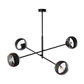 Emibig Emibig Vordingborg lámpara colgante mediana negra con 4 bombillas de vidrio rayadas E14 - Iluminación ideal para cualquier espacio