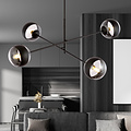 Emibig Emibig Vordingborg lámpara colgante mediana negra con 4 bombillas de vidrio rayadas E14 - Iluminación ideal para cualquier espacio