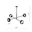 Emibig Emibig Vordingborg lampe suspendue moyenne noire avec 4 ampoules en verre rayées E14 - Éclairage idéal pour tout espace