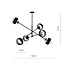 Emibig Emibig Vordingborg gran lámpara colgante negra con 6 bombillas de vidrio rayadas E14 - Ideal para una iluminación elegante en cualquier habitación