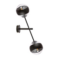 Emibig Emibig Applique Vordingborg avec 2 ampoules en verre noir rayé E14 - Idéale pour créer une atmosphère chaleureuse dans n'importe quelle pièce