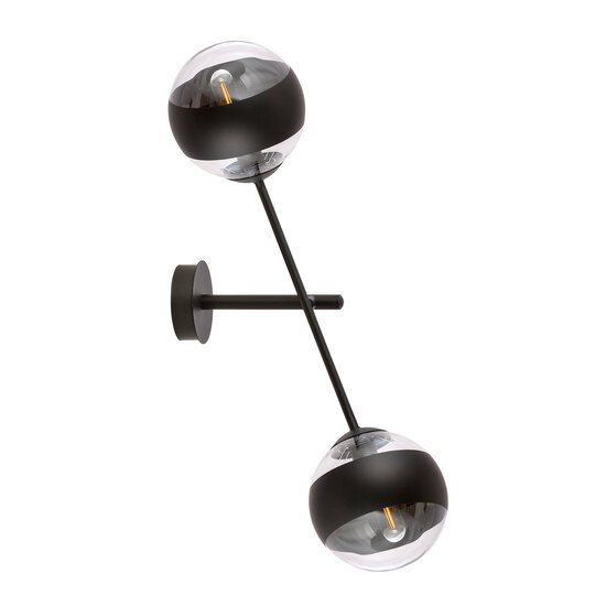 Emibig Emibig Vordingborg Wandleuchte mit 2 schwarz gestreiften Glasbirnen E14 - Ideal für eine gemütliche Atmosphäre in jedem Raum