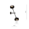 Emibig Emibig Vordingborg wall lamp with 2 black striped glass bulbs E14 - Ideal for creating a cozy atmosphere in any room