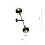 Vordingborg wall lamp with 2 black striped glass bulbs E14