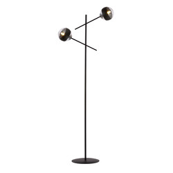 Vordingborg black floor lamp with 2 glass striped bulbs E14