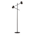 Lampadaire noir Vordingborg avec 2 ampoules rayées en verre E14