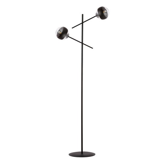 Emibig Emibig Schwarze Vordingborg-Stehlampe mit 2 gestreiften Glasbirnen E14 - Beleuchten Sie Ihren Raum stilvoll und elegant