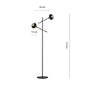 Emibig Emibig Lámpara de pie negra Vordingborg con 2 bombillas de vidrio rayadas E14 - Ilumina tu espacio con estilo y elegancia