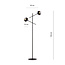 Emibig Emibig Lampadaire noir Vordingborg avec 2 ampoules en verre rayées E14 - Éclairez votre espace avec style et élégance
