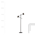 Lampadaire noir Vordingborg avec 2 ampoules rayées en verre E14