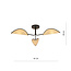 Emibig Emibig Thisted striking 3x E14 ceiling lamp black with light wood color textile leaves - Ideal for creating a cozy atmosphere