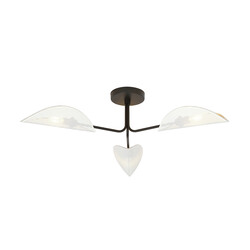 Emibig Thisted ceiling lamp black with white and gold metal finish 3x E14