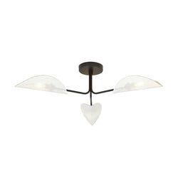 Emibig Thisted plafondlamp zwart met witte en goud metalen afwerking 3x E14