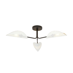 Emibig Lampe de plafond Thisted noire avec finition métallique blanche et dorée 3x E14