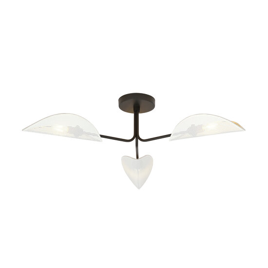 Emibig Emibig Lampe de plafond Thisted noire avec finition métallique blanche et dorée 3x E14 - Éclairage parfait pour chaque espace