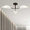 Thisted plafondlamp zwart met witte en goud metalen afwerking 3x E14