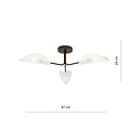 Thisted plafondlamp zwart met witte en goud metalen afwerking 3x E14