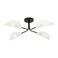 Emibig Emibig Plafonnier élégant noir Thisted avec finition métallique blanche et dorée 4x E14 - Parfait pour une décoration stylée