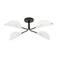 Emibig Emibig Plafonnier élégant noir Thisted avec finition métallique blanche et dorée 4x E14 - Parfait pour une décoration stylée