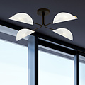 Thisted black elegant ceiling lamp with white and gold metal finish 4x E14