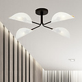 Thisted black elegant ceiling lamp with white and gold metal finish 4x E14