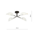 Thisted black elegant ceiling lamp with white and gold metal finish 4x E14