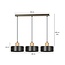 Emibig Emibig Lolland lange zwarte hanglamp met houtafwerking natuur 3x E27 - Perfecte verlichting voor jouw woonkamer