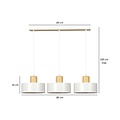 Emibig Emibig Lolland lámpara colgante blanca larga con madera natural 3x E27 - Ideal para interiores modernos