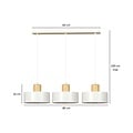 Emibig Emibig Lolland lampe suspendue blanche longue en bois naturel 3x E27 - Idéale pour les intérieurs modernes