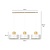 Lolland long white hanging lamp with natural wood 3x E27