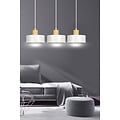 Emibig Emibig Lolland lampe suspendue blanche longue en bois naturel 3x E27 - Idéale pour les intérieurs modernes