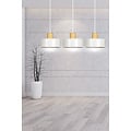 Emibig Emibig Lolland lampe suspendue blanche longue en bois naturel 3x E27 - Idéale pour les intérieurs modernes