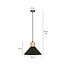 Lampe à suspension conique Vejen noire avec bois E27