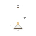 Emibig Emibig Vejen wit met hout konische Scandinavische hanglamp E27 - Perfect voor een moderne uitstraling in uw interieur