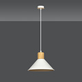 Emibig Emibig Vejen blanca con madera lámpara colgante cónica escandinava E27 - Perfecta para un toque moderno en tu decoración