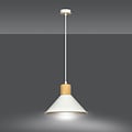Emibig Emibig Vejen white with wood conical Scandinavian hanging lamp E27 - Perfect for a modern touch in your home decor