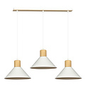 Vejen longue orientable blanche avec bois suspension scandinave conique 3x E27